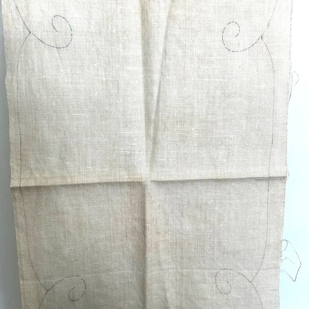 Vintage Prime Needleart Co #1085 Stamped Linen Floral‎ Runner Unfinished Project